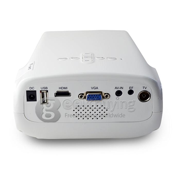 E03 Portable 320*240 Pixels 50 Lumens LED Projector with LCD for Family Education Business White