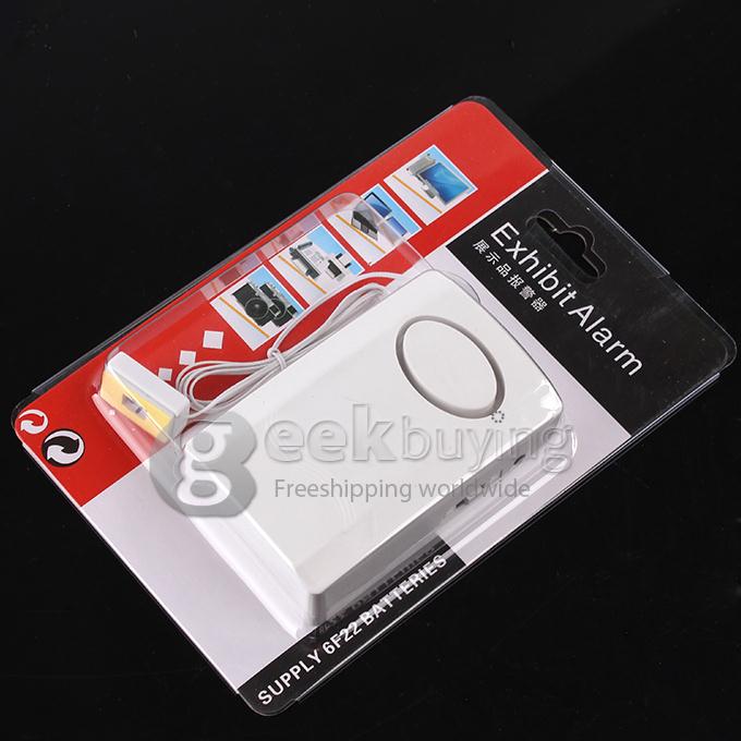 120dB Wired Anti-Theft Exhibit Alarm Security with One Sensor for Cell Phone Camera Laptop MP5 - White