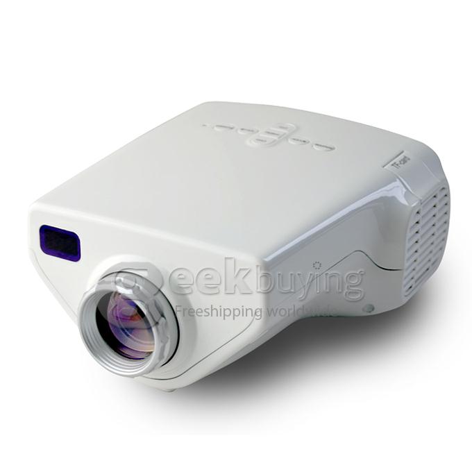 E03 Portable 320*240 Pixels 50 Lumens LED Projector with LCD for Family Education Business White