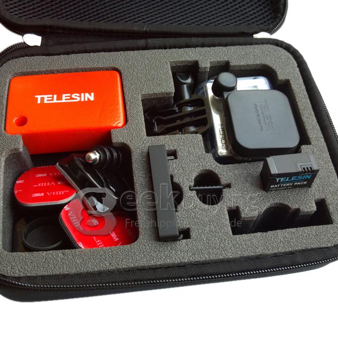 Telesin Three-dimensional Black Protective Travel Carry Bag Case for Gopro Hero 3+ /3 /2 /1 Camera & Gopro Accessories - Medium
