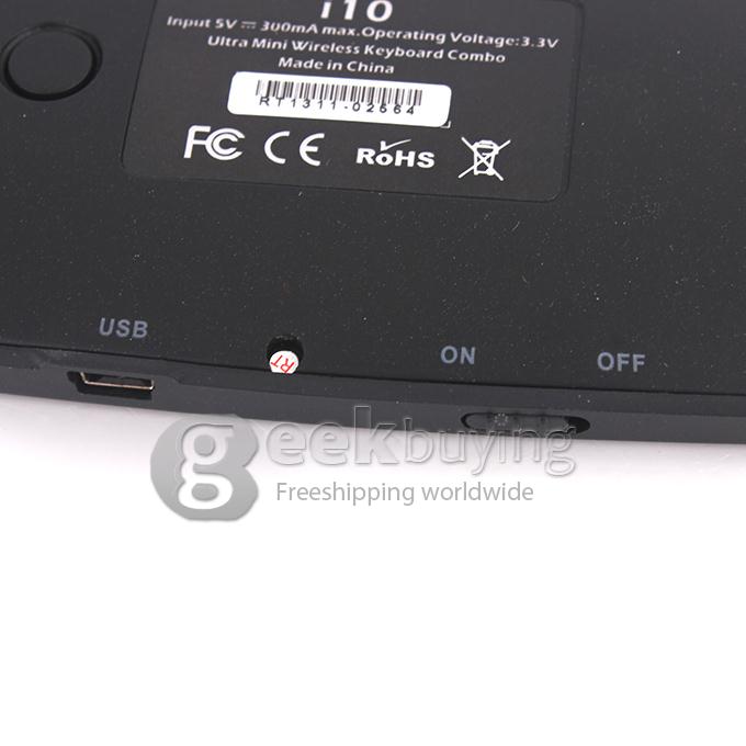 RII K10 2.4GHz Wireless mini AZERTY keyboard mouse touch pad French version Keyboard - Black