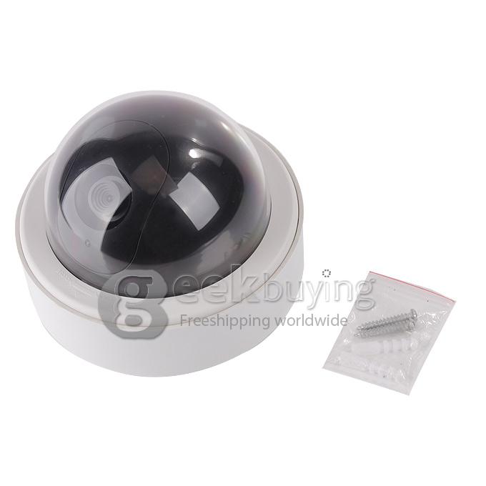 Outdoor/Indoor (2500) Emulational Dummy Security CCTV DVR Camera for Home Security with Red Blinking LED - Black + White