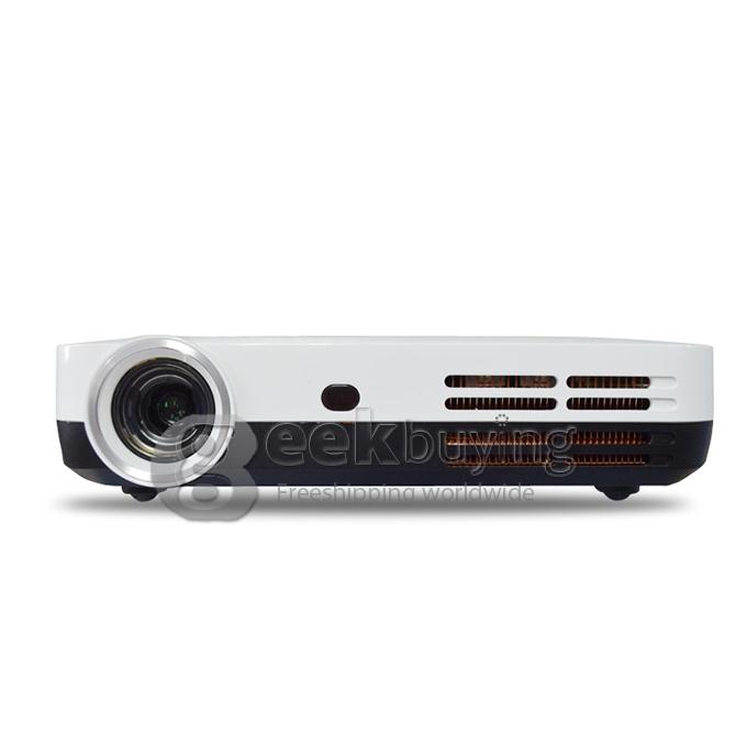 E05 Portable 1280*800 Pixels 500 Lumens LED DLP 3D Projector with HDMI for Family Education Business White