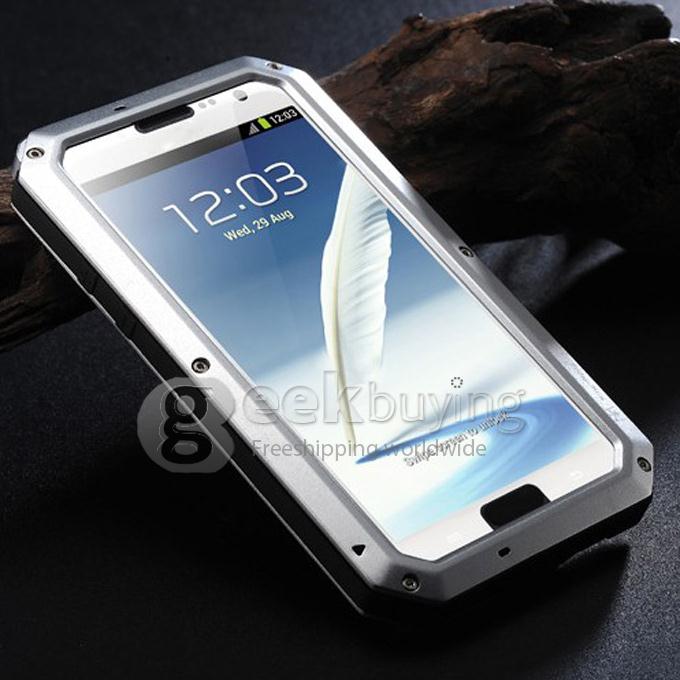 New Brand Weather/Dirt/Shockproof Protective Case with Gorilla Glass for Sumsung Galaxy Note 2 II N7100 - Silver