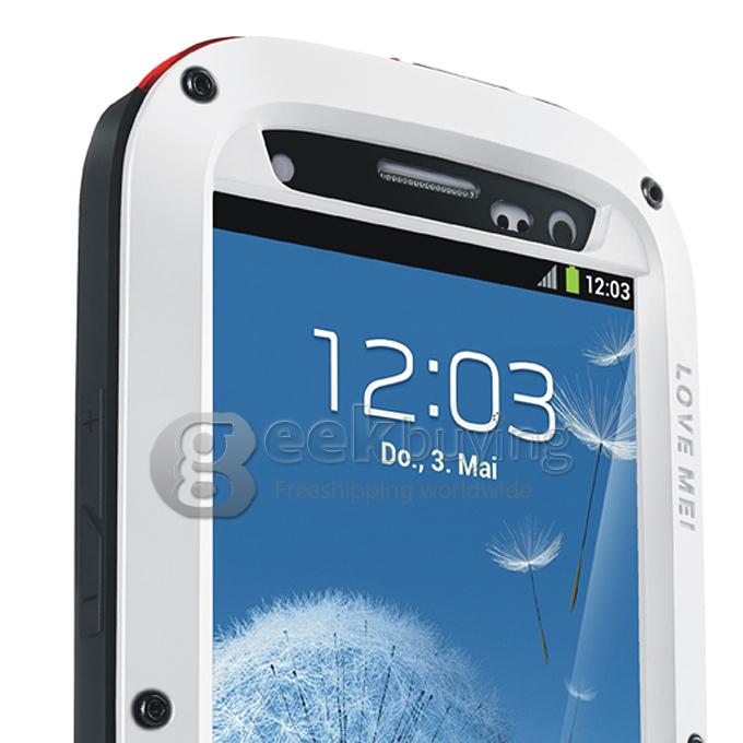 LOVE MEI Weather/Dirt/Shockproof Protective Case for Samsung Galaxy S3 III i9300 - White + Black