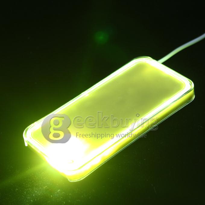 New Sense Paintable Coil LED Flash Light Hard Case Cover for iPhone 5C - Yellow