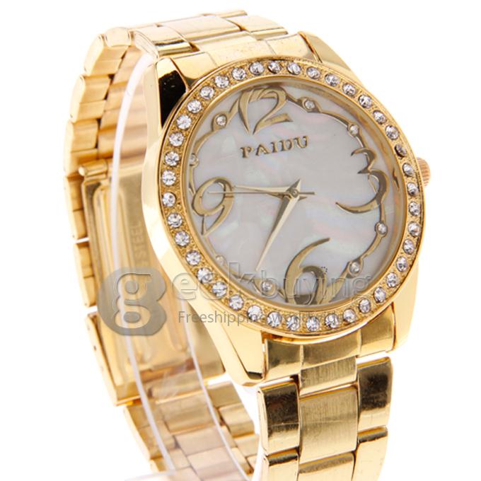PAIDU XZ 58921 Men's Steel Analog Quartz Wrist Watch - Gold