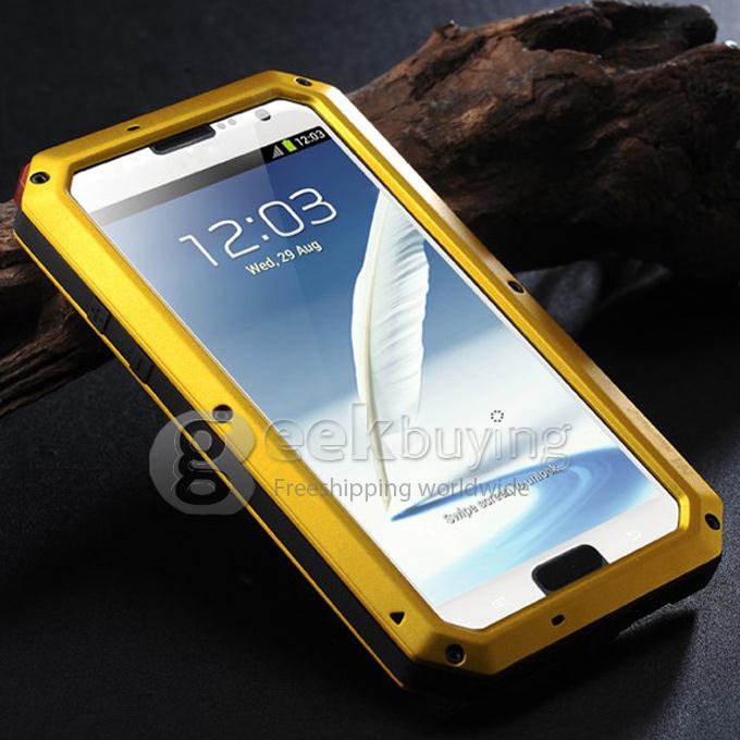 New Brand Weather/Dirt/Shockproof Protective Case with Gorilla Glass for Sumsung Galaxy Note 2 II N7100 - Yellow