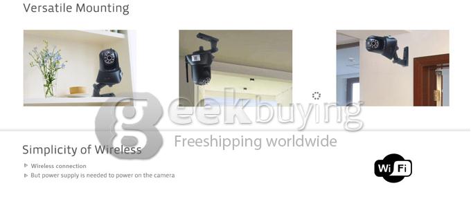 Indoor EasyN F3-M187 P2P 1/4 CMOS 300,000 Pixel 3.6mm Lens IR Night Wireless IP Camera for iPhone Android Phone