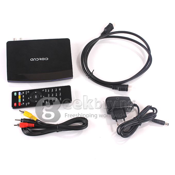 GK526T Amlogic Aml8726MX Dual Core ARM Cortex-A9 Google Android 4.2 OS Mini TV BOX 1G/4G DVB-T/T2 IR Remote Controller - Black