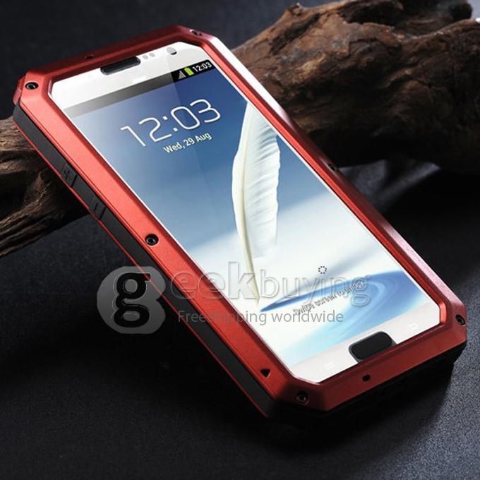 New Brand Weather/Dirt/Shockproof Protective Case with Gorilla Glass for Sumsung Galaxy Note 2 II N7100 - Red