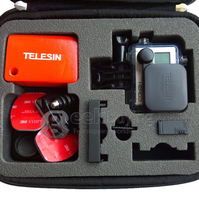 Telesin Three-dimensional Black Protective Travel Carry Bag Case for Gopro Hero 3+ /3 /2 /1 Camera & Gopro Accessories - Medium