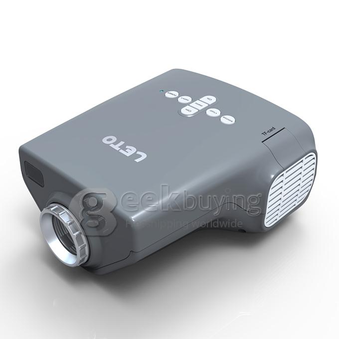 E03 Portable 320*240 Pixels 50 Lumens LED Projector with LCD for Family Education Business White