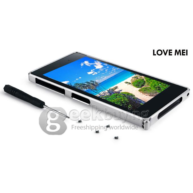 LOVE MEI Ultra-thin Metal Bumper Frame for SONY Xperia Z1 - Silver