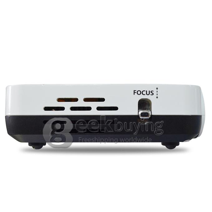E05 Portable 1280*800 Pixels 500 Lumens LED DLP 3D Projector with HDMI for Family Education Business White