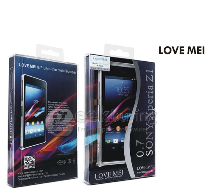 LOVE MEI Ultra-thin Metal Bumper Frame for SONY Xperia Z1 - Silver
