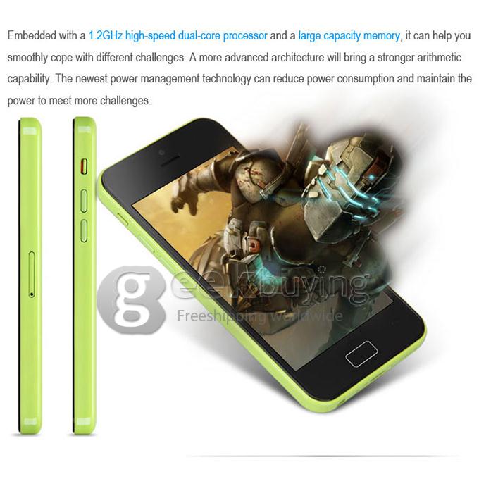 I5C 4.0Inch MTK6572M Dual Core 1.3GHz Smartphone WVGA Capacitive Screen 512MB+4G+2GB 2.0MP Camera Android 4.2 Wifi/GPS - Blue