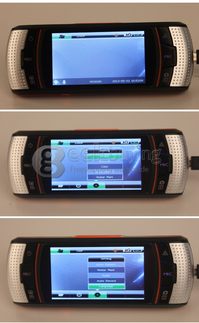 Car DVR Camera New F90G H.264 Full HD 1280x720P 30FPS 2.7Inch Dual Lens G-Sensor GPS Video Recorder