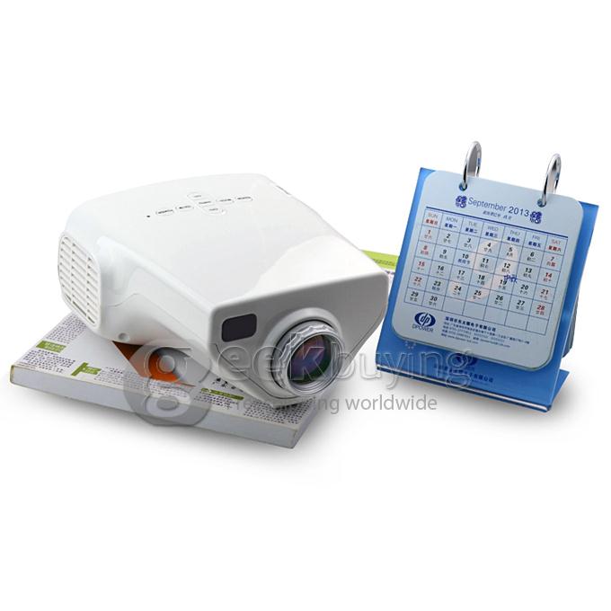 E03 Portable 320*240 Pixels 50 Lumens LED Projector with LCD for Family Education Business White
