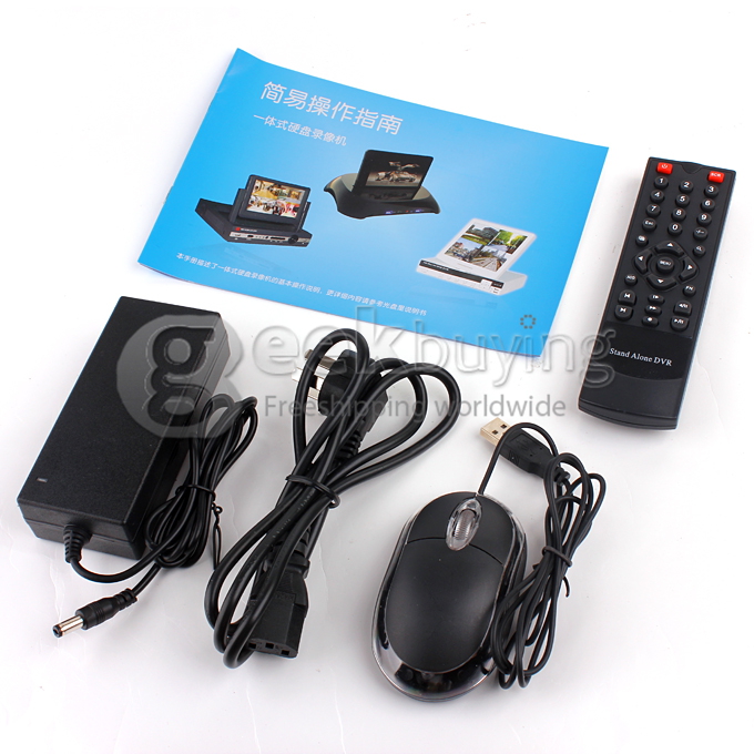 8CH DVR With 7 Inch Screen H.264, D1 Resolution, Support Iphone Android Phone PTZ Surveillance CCTV System - Black