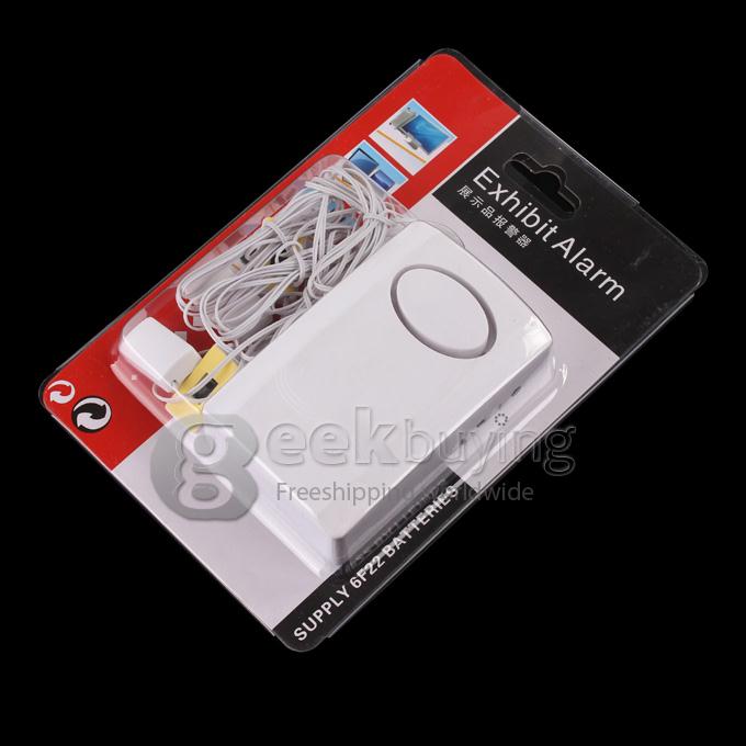 120dB Wired Anti-Theft Exhibit Alarm Security with Four Sensors for Cell Phone Camera Laptop MP5 - White
