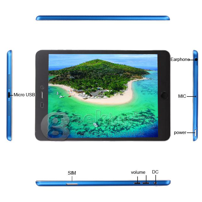 SanMeng A5 Qualcomm MSM8X25Q 1.2GHz 7.85 inch Tablet PC Phablet Android 4.2 Quad Core Capacitive Touch Screen 1024*768 1GB/16GB - Blue