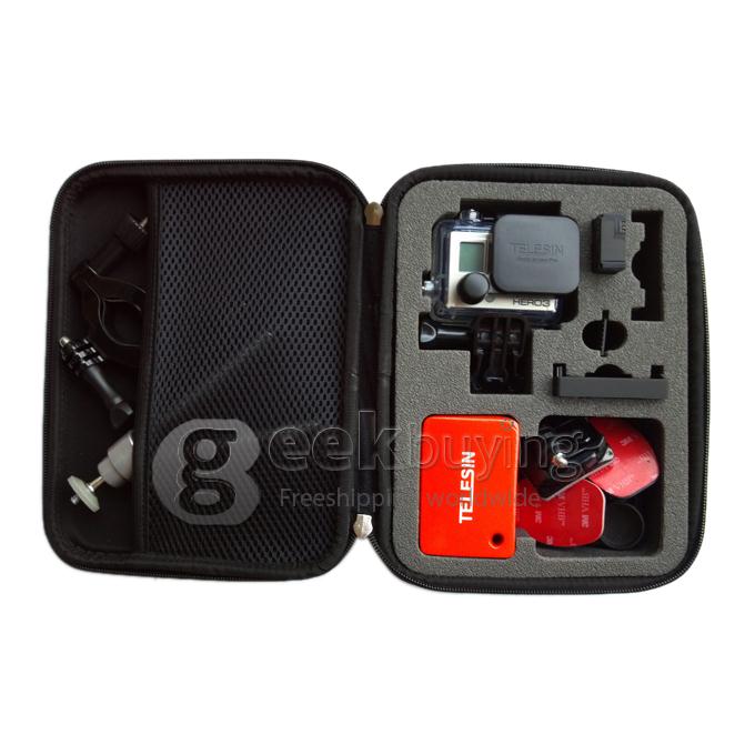 Telesin Three-dimensional Black Protective Travel Carry Bag Case for Gopro Hero 3+ /3 /2 /1 Camera & Gopro Accessories - Medium