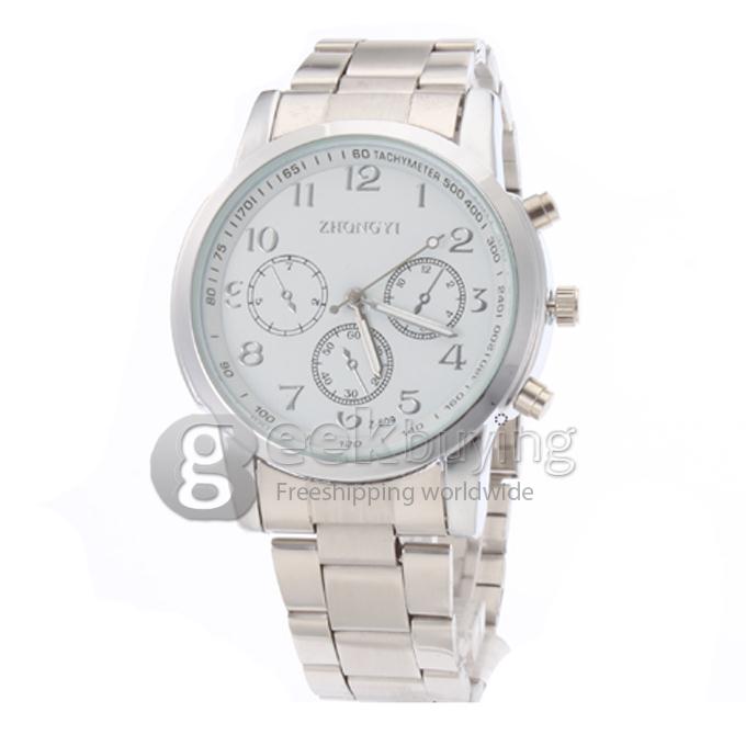 ZHONGYI Alloy Analog Quartz Business Men's Watch - White