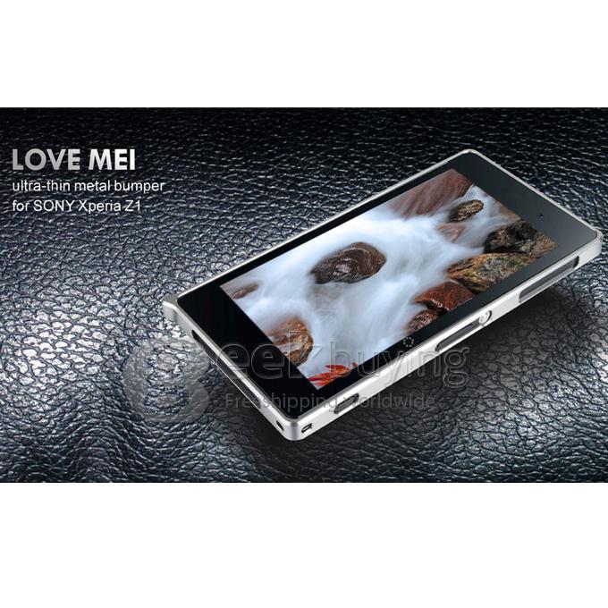 LOVE MEI Ultra-thin Metal Bumper Frame for SONY Xperia Z1 - Silver