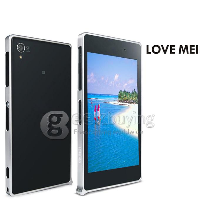 LOVE MEI Ultra-thin Metal Bumper Frame for SONY Xperia Z1 - Silver