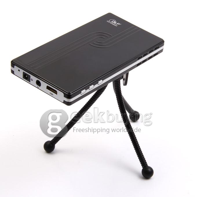 EPD03 Portable 640 * 480 Pixels 40 Lumens LED DLP Projector with 1800mAh Battery for Mobile Phone Tablet Computer Black