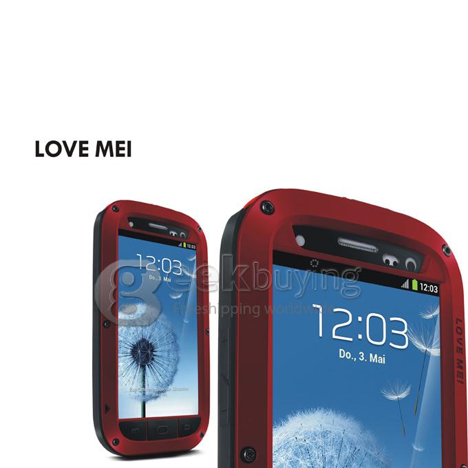 LOVE MEI Weather/Dirt/Shockproof Protective Case for Samsung Galaxy S3 III i9300 - Red