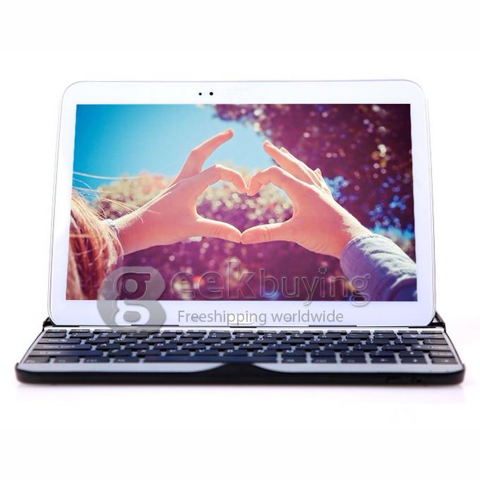 Aluminium Wireless Bluetooth Keyboard Case for Samsung Galaxy Tab 3 10.1 P5200 - Silver