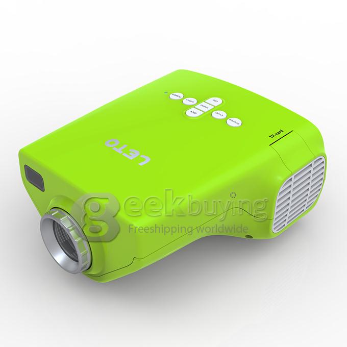 E03 Portable 320*240 Pixels 50 Lumens LED Projector with LCD for Family Education Business White