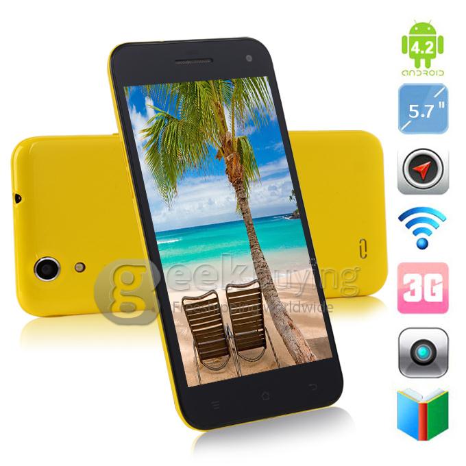 Mpai 809T 5.0inch IPS HD Screen Corning II Gorilla glass Ultrathin Quad core MTK6582 1.3GHz 8.0MP Android 4.2 1GB+4GB NFC/OTG/Air Gesture with 3G/GPS-Yellow