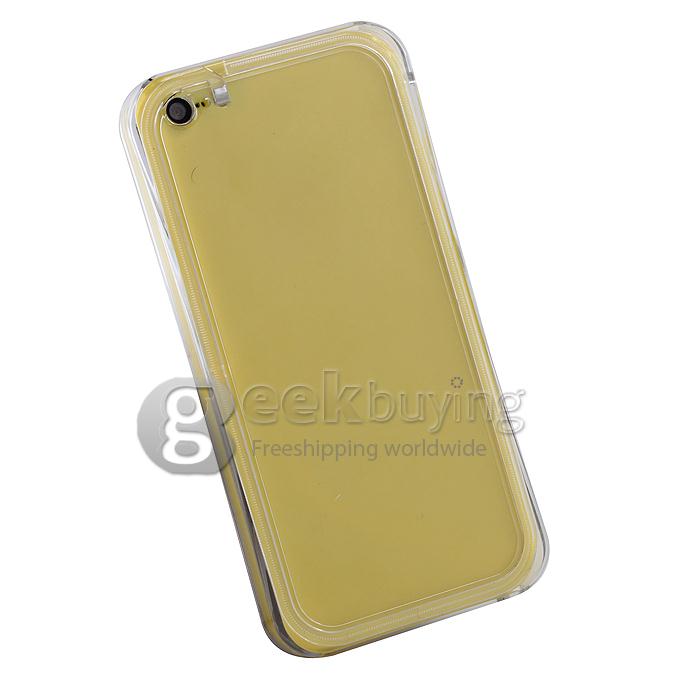 New Sense Paintable Coil LED Flash Light Hard Case Cover for iPhone 5C - Yellow