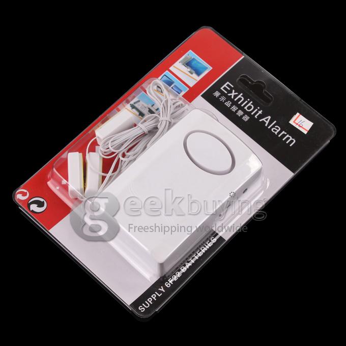 120dB Wired Anti-Theft Exhibit Alarm Security with Three Sensors for Cell Phone Camera Laptop MP5 - White