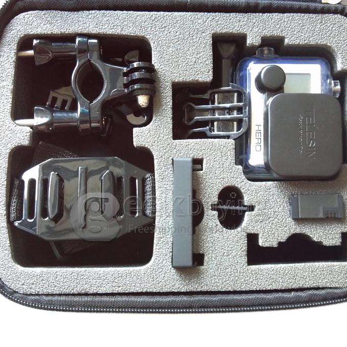 Telesin Three-dimensional Black Protective Travel Carry Bag Case for Gopro Hero 3+ /3 /2 /1 Camera & Gopro Accessories - Medium