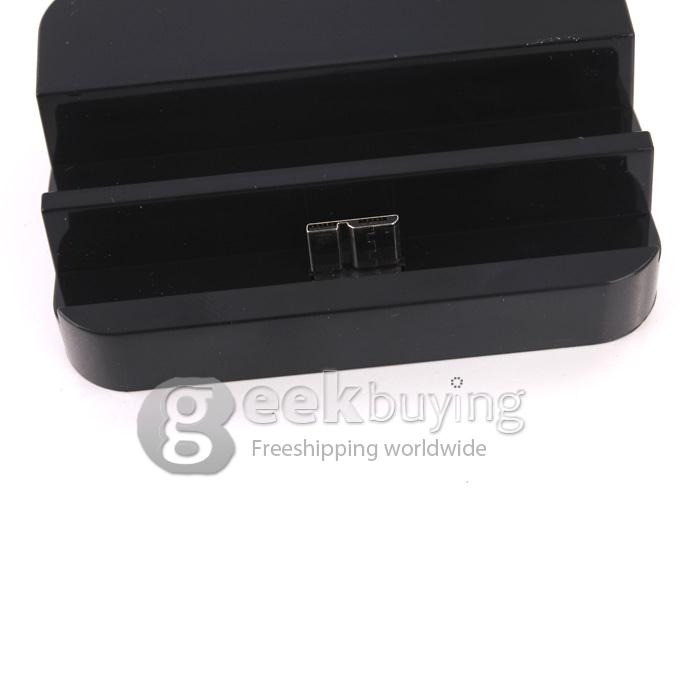 New Charging and Data Transfer Wall Charger Dock Charger with Audio Output Port for Samsung Galaxy Note 3 Ⅲ - Black