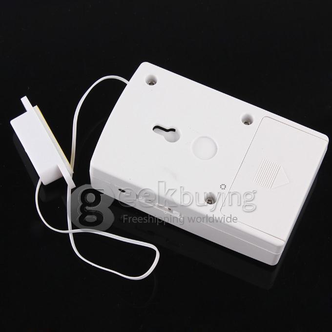 120dB Wired Anti-Theft Plastic Exhibit Alarm Security Powered by Batteries for Phone Laptop Camera/Door/Window - White