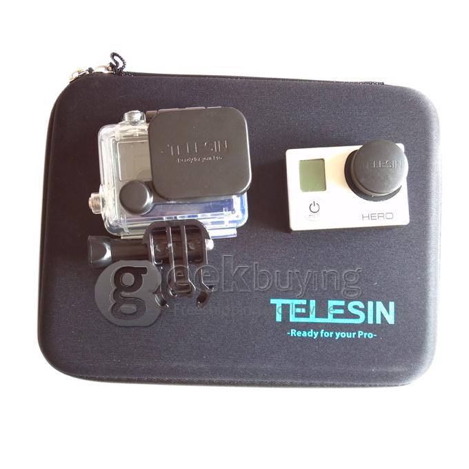 Telesin Three-dimensional Black Protective Travel Carry Bag Case for Gopro Hero 3+ /3 /2 /1 Camera & Gopro Accessories - Medium