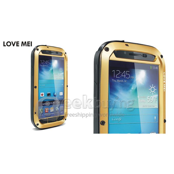 LOVE MEI Weather/Dirt/Shockproof Protective Case for Samsung Galaxy S4 IV i9500 - Gold
