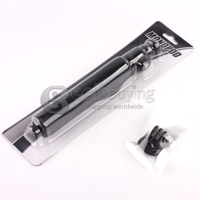 Outdoor Stainless Extendable Handheld Monopod with Tripod Mount Adapter for Gopro Hero 3 3+ - Black
