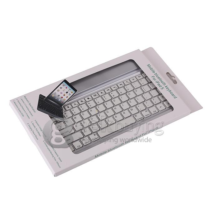 Metal Aluminum Bluetooth Wireless Keyboard Case Cover for Apple iPad 5 iPad Air - Silver