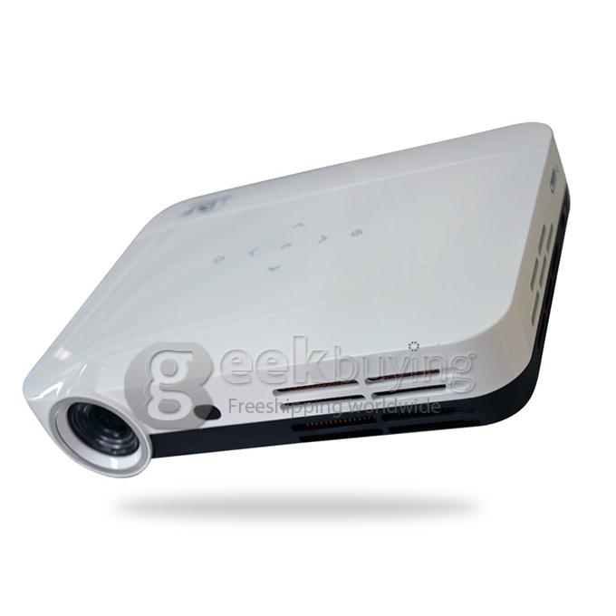 E05 Portable 1280*800 Pixels 500 Lumens LED DLP 3D Projector with HDMI for Family Education Business White
