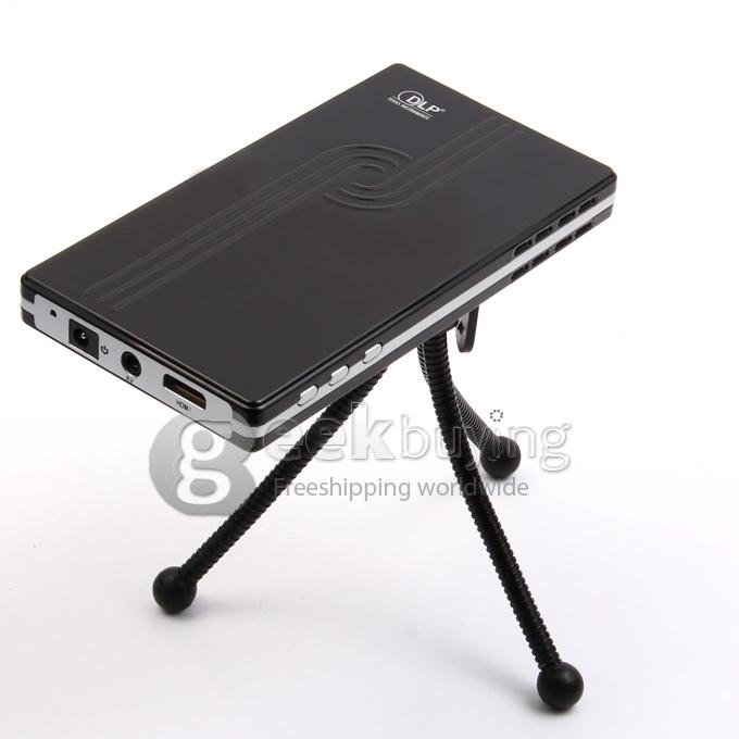 EPD03 Portable 640 * 480 Pixels 40 Lumens LED DLP Projector with 1800mAh Battery for Mobile Phone Tablet Computer Black