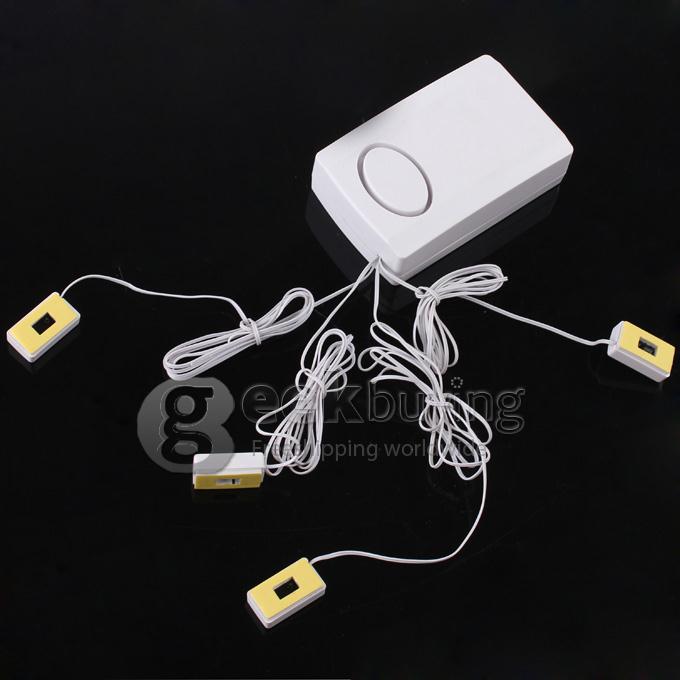 120dB Wired Anti-Theft Exhibit Alarm Security with Four Sensors for Cell Phone Camera Laptop MP5 - White
