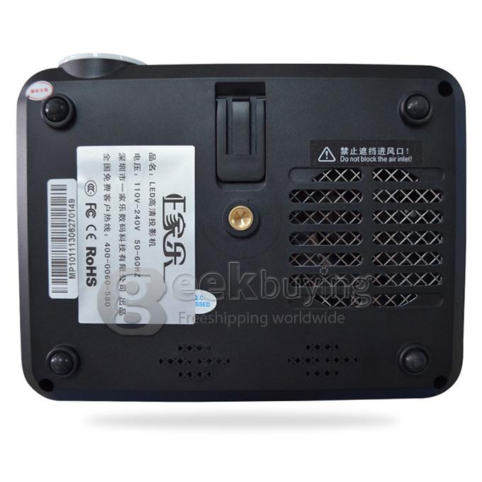E05 Portable 1280*800 Pixels 500 Lumens LED DLP 3D Projector with HDMI for Family Education Business White