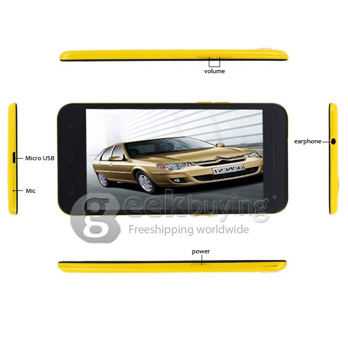 Mpai 809T 5.0inch IPS HD Screen Corning II Gorilla glass Ultrathin Quad core MTK6582 1.3GHz 8.0MP Android 4.2 1GB+4GB NFC/OTG/Air Gesture with 3G/GPS-Yellow