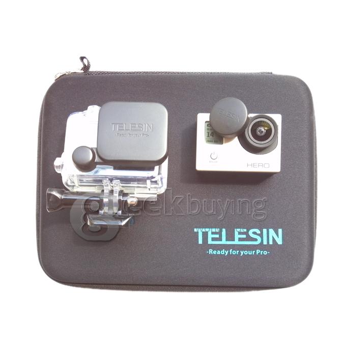 Telesin Three-dimensional Black Protective Travel Carry Bag Case for Gopro Hero 3+ /3 /2 /1 Camera & Gopro Accessories - Medium
